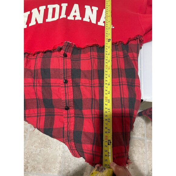 M.J. Soffe Indiana Hooded Sweatshirt With Plaid Flannel Bottom Size M - Picture 13 of 16